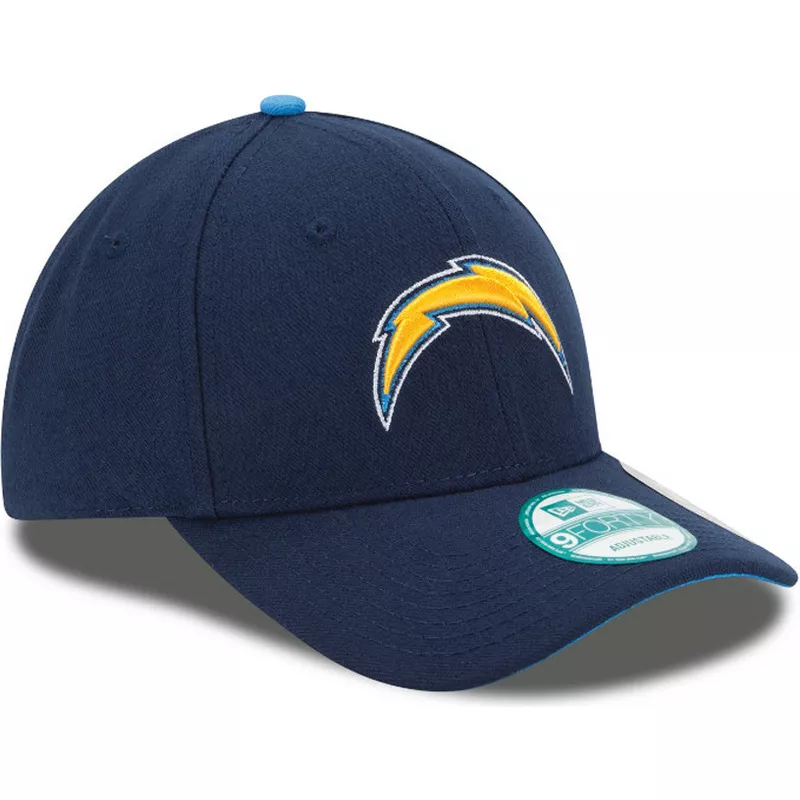new-era-curved-brim-9forty-the-league-los-angeles-chargers-nfl-navy-blue-adjustable-cap
