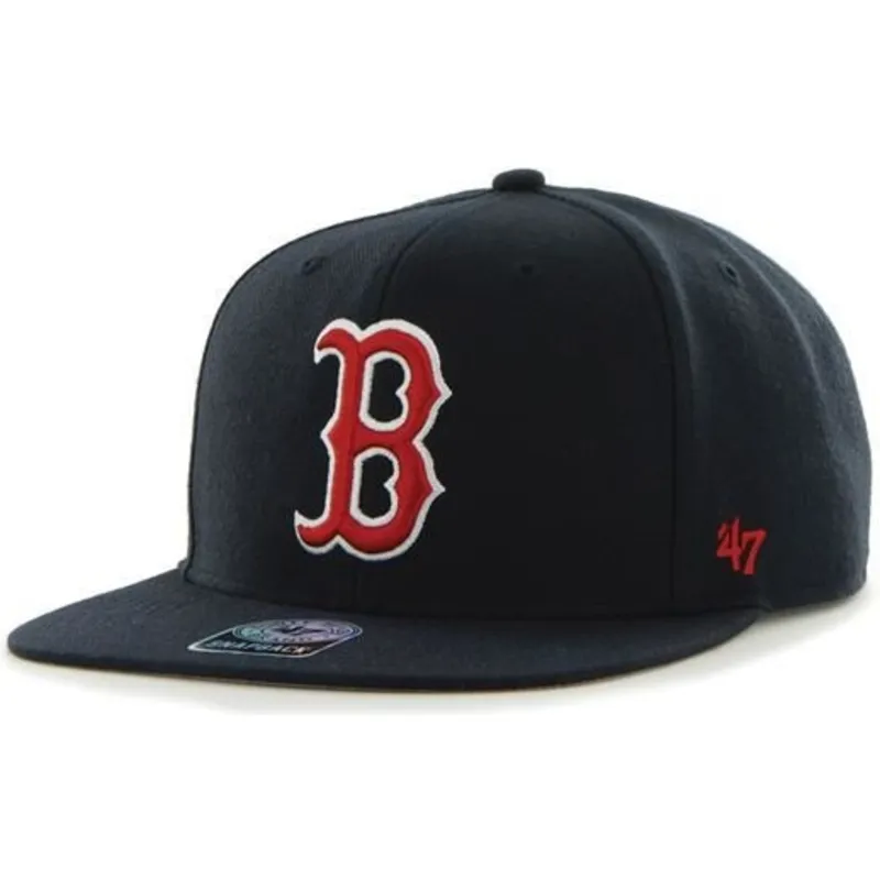 petten-plat-marineblauw-snapback-van-boston-red-sox-mlb-van-47-brand