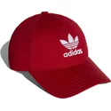 gorra-curva-roja-ajustable-trefoil-classic-de-adidas