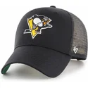 cappellino-trucker-nero-con-logo-giallo-di-pittsburgh-penguins-nhl-mvp-branson-di-47-brand