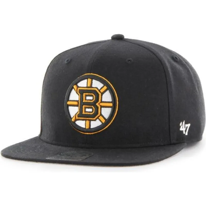petten-plat-zwart-snapback-van-boston-bruins-nhl-van-47-brand petten-plat-zwart-snapback-van-boston-bruins-nhl-van-47-brand