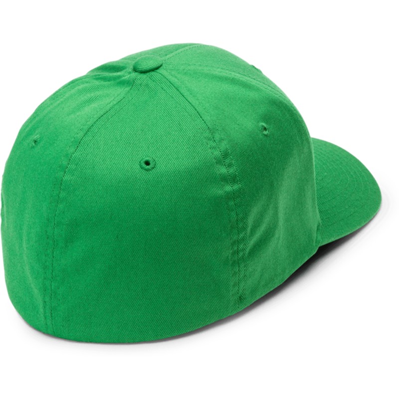 gorra-curva-verde-ajustada-full-stone-xfit-dark-kelly-de-volcom