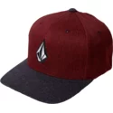 volcom-curved-brim-crimson-full-stone-hthr-xfit-red-fitted-cap-with-black-visor