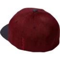 volcom-curved-brim-crimson-full-stone-hthr-xfit-red-fitted-cap-with-black-visor