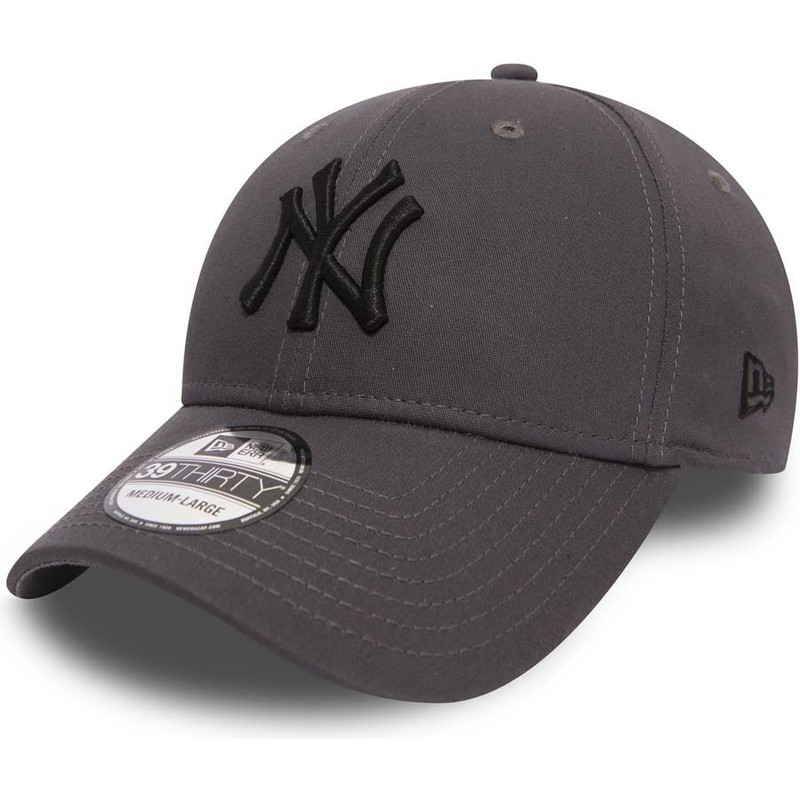 gorra-curva-piedra-ajustada-con-logo-negro-39thirty-league-essential-de-new-york-yankees-mlb-de-new-era