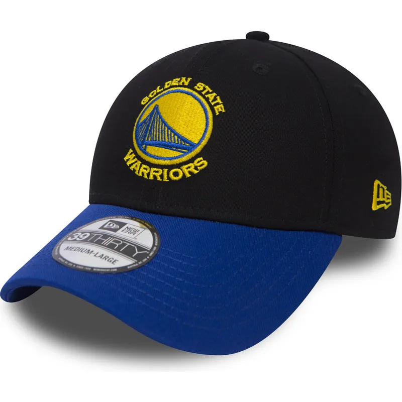 petten-gebogen-zwart-fitted-39thirty-black-base-van-golden-state-warriors-nba-van-new-era