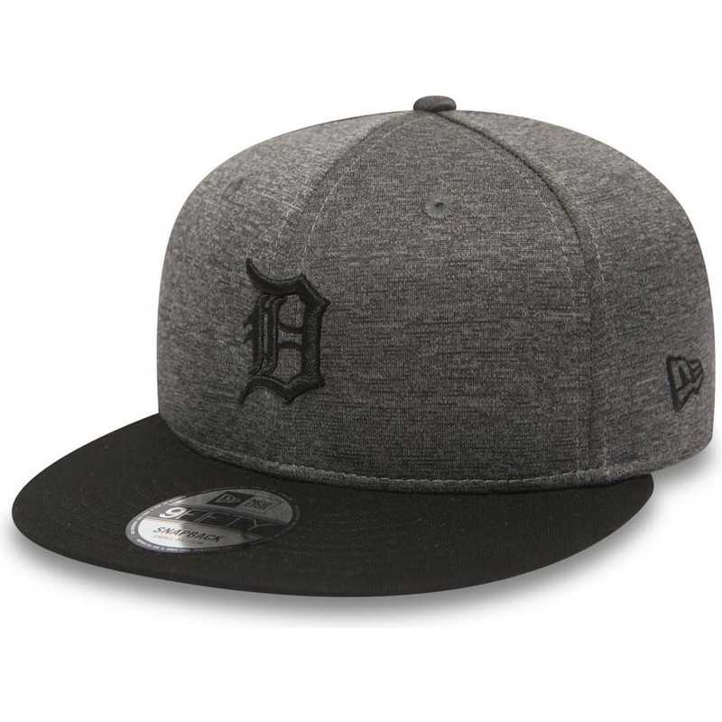 new-era-flat-brim-9fifty-heather-jersey-detroit-tigers-mlb-stone-snapback-cap-with-black-visor