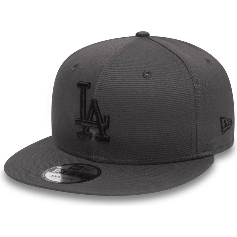 new-era-flat-brim-black-logo-9fifty-league-essential-los-angeles-dodgers-mlb-stone-snapback-cap