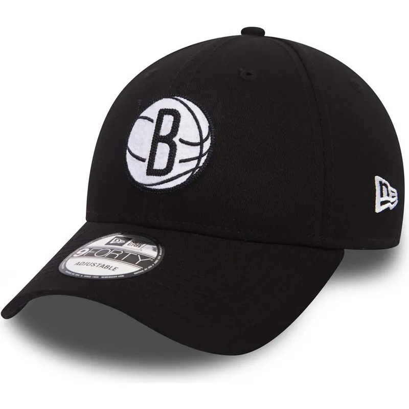 petten-gebogen-zwart-verstelbaar-9forty-felt-infill-van-brooklyn-nets-nba-van-new-era