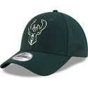 casquette-courbee-verte-ajustable-9forty-the-league-milwaukee-bucks-nba-new-era