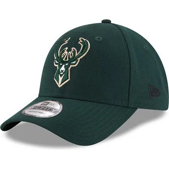 Petten gebogen groen verstelbaar 9FORTY The League van Milwaukee Bucks NBA van New Era