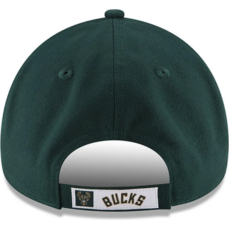 gron-justerbar-curved-kasket-9forty-the-league-fra-milwaukee-bucks-nba-fra-new-era