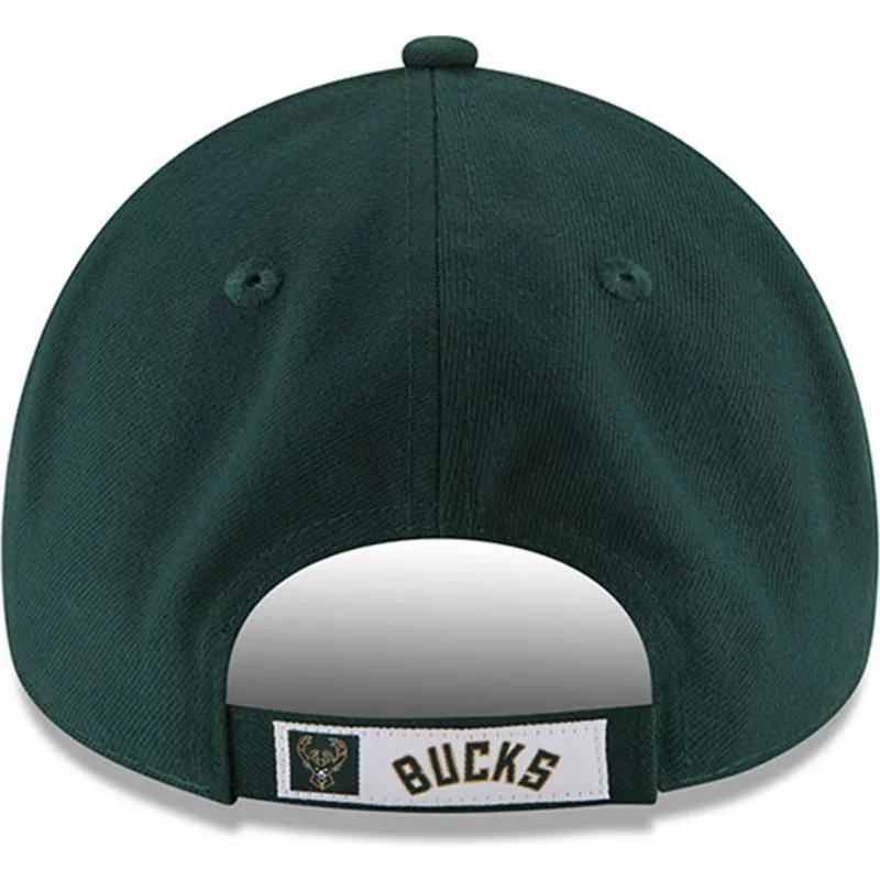 new-era-curved-brim-9forty-the-league-milwaukee-bucks-nba-green-adjustable-cap