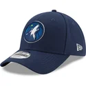 cappellino-visiera-curva-blu-marino-regolabile-9forty-the-league-di-minnesota-timberwolves-nba-di-new-era