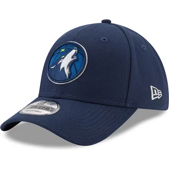 Casquette courbée bleue marine ajustable 9FORTY The League Minnesota Timberwolves NBA New Era