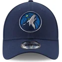 cappellino-visiera-curva-blu-marino-regolabile-9forty-the-league-di-minnesota-timberwolves-nba-di-new-era