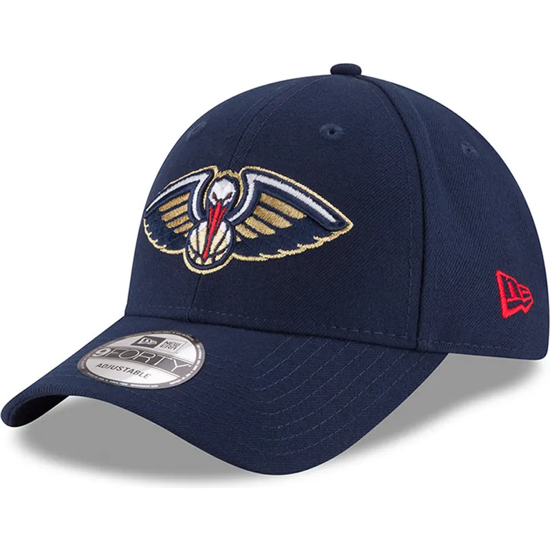 justerbar-marinebla-kurvet-kasket-9forty-the-league-fra-new-orleans-pelicans-nba-fra-new-era