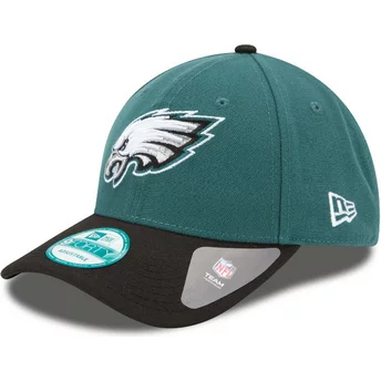 Gorra curva verde y negra ajustable 9FORTY The League de Philadelphia Eagles NFL de New Era
