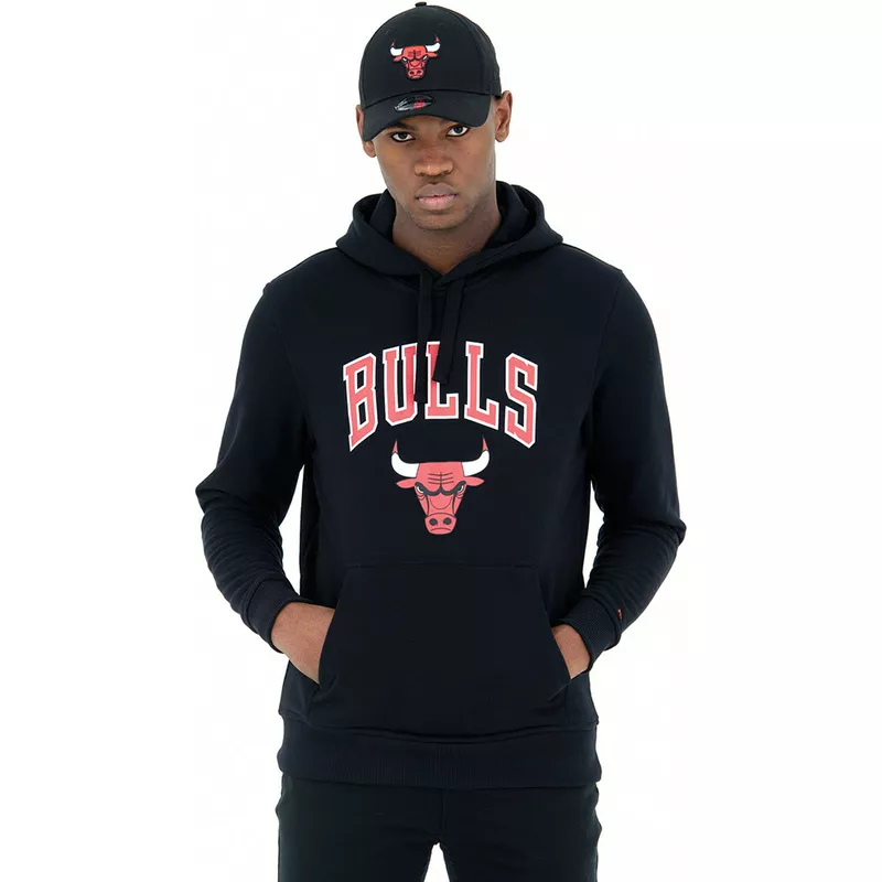 New Era NBA Chicago Bulls Hoodie In Black