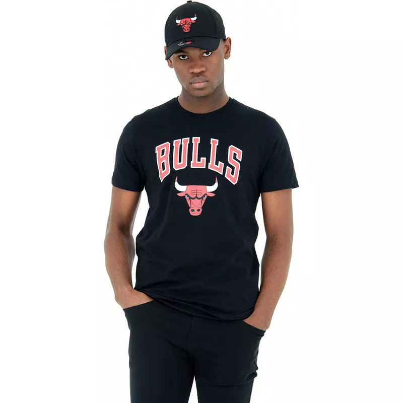 Incorrecto bala Escudero Camiseta manga corta negra de Chicago Bulls NBA de New Era: Caphunters.com