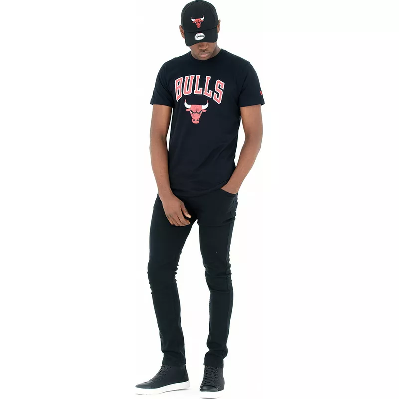 Incorrecto bala Escudero Camiseta manga corta negra de Chicago Bulls NBA de New Era: Caphunters.com