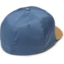 gorra-curva-azul-ajustada-con-visera-marron-para-nino-full-stone-xfit-caramel-de-volcom