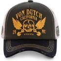 casquette-trucker-marron-et-noire-crew5-von-dutch