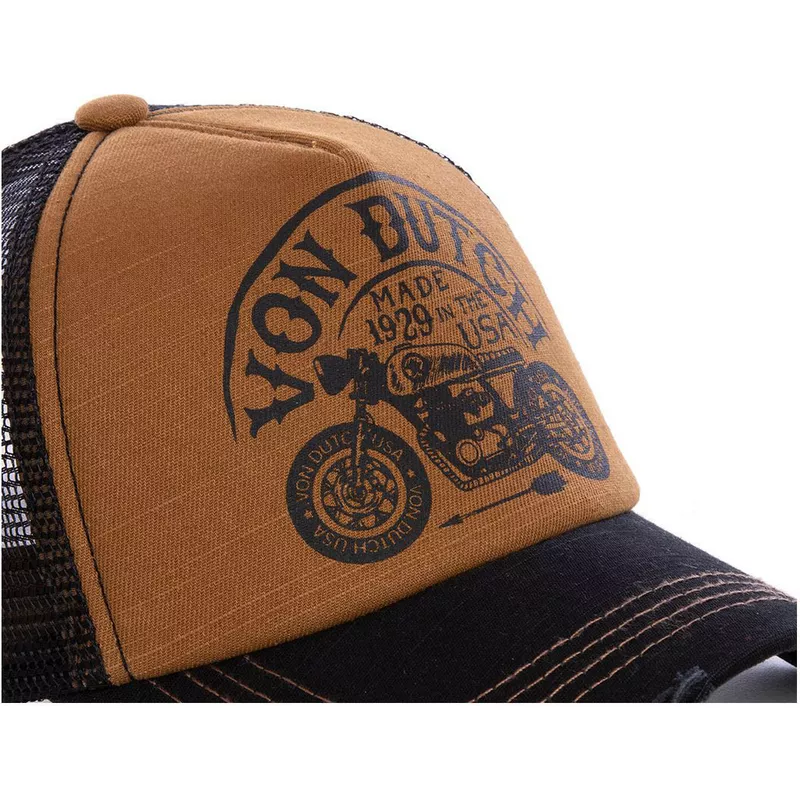 Von Dutch CREW6 Brown and Black Trucker Hat