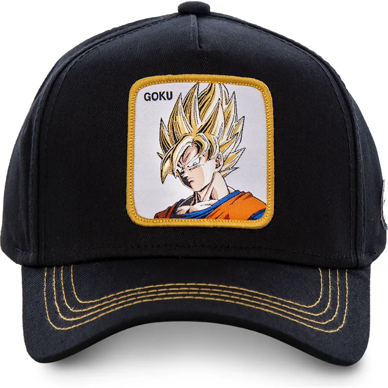 petten-gebogen-zwart-snapback-son-goku-dragon-ball-van-capslab petten-gebogen-zwart-snapback-son-goku-dragon-ball-van-capslab