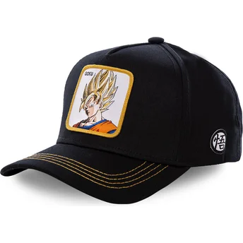 Schwarze gebogene Snapback-Kappe Son Goku Super Saiyan GO2 Dragon Ball von Capslab