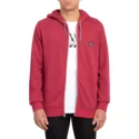 volcom-burgundy-heather-litewarp-red-zip-through-hoodie-sweatshirt