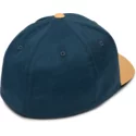 volcom-curved-brim-camel-full-stone-xfit-navy-blue-fitted-cap-with-brown-visor