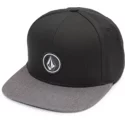 volcom-flat-brim-charcoal-heather-quarter-twill-black-snapback-cap-with-grey-visor