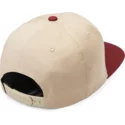 volcom-flat-brim-dark-clay-quarter-twill-brown-snapback-cap-with-red-visor