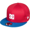 dc-shoes-flat-brim-empire-fielder-red-snapback-cap-with-blue-visor