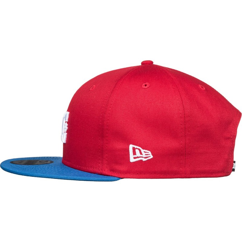 red hat with blue brim