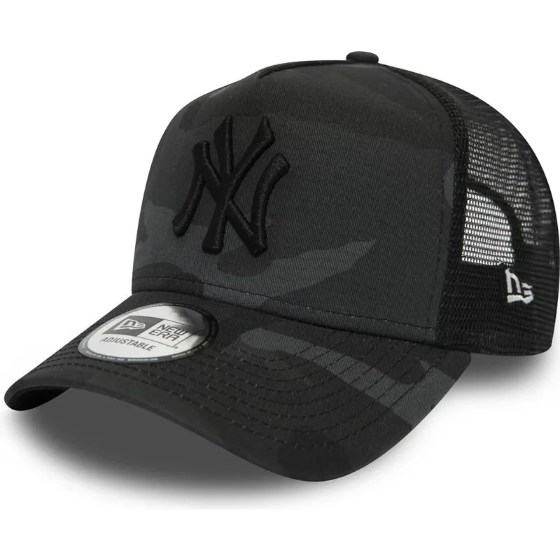 New Era Essential Camo A Frame New York Yankees MLB Black Camouflage ...