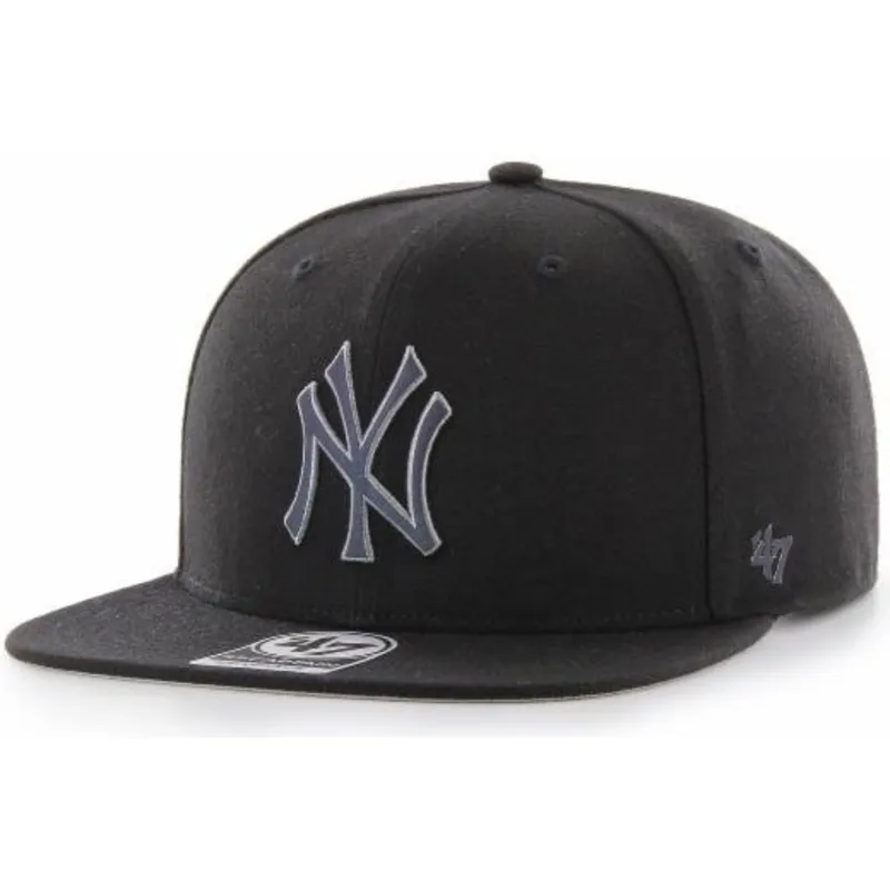 petten-plat-zwart-snapback-captain-iridescent-van-new-york-yankees-mlb-van-47-brand petten-plat-zwart-snapback-captain-iridescent-van-new-york-yankees-mlb-van-47-brand