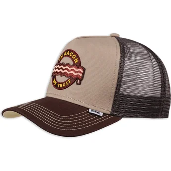 Cappellino trucker marrone Food Bacon di Djinns