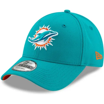 Petten gebogen blauw verstelbare band 9FORTY The League van Miami Dolphins NFL van New Era