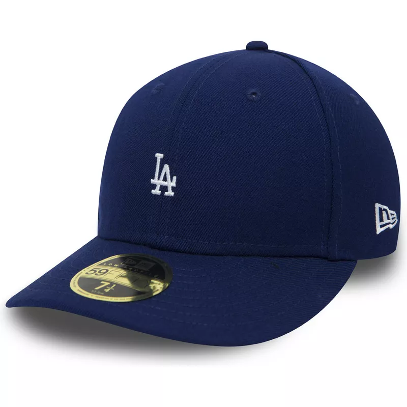 new-era-flat-brim-59fifty-low-profile-mini-logo-los-angeles-dodgers-mlb-blue-fitted-cap