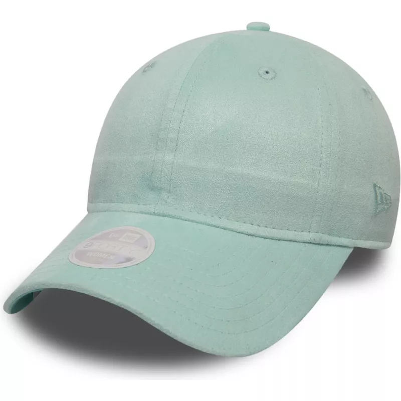 new-era-curved-brim-9forty-soft-suede-blue-adjustable-cap