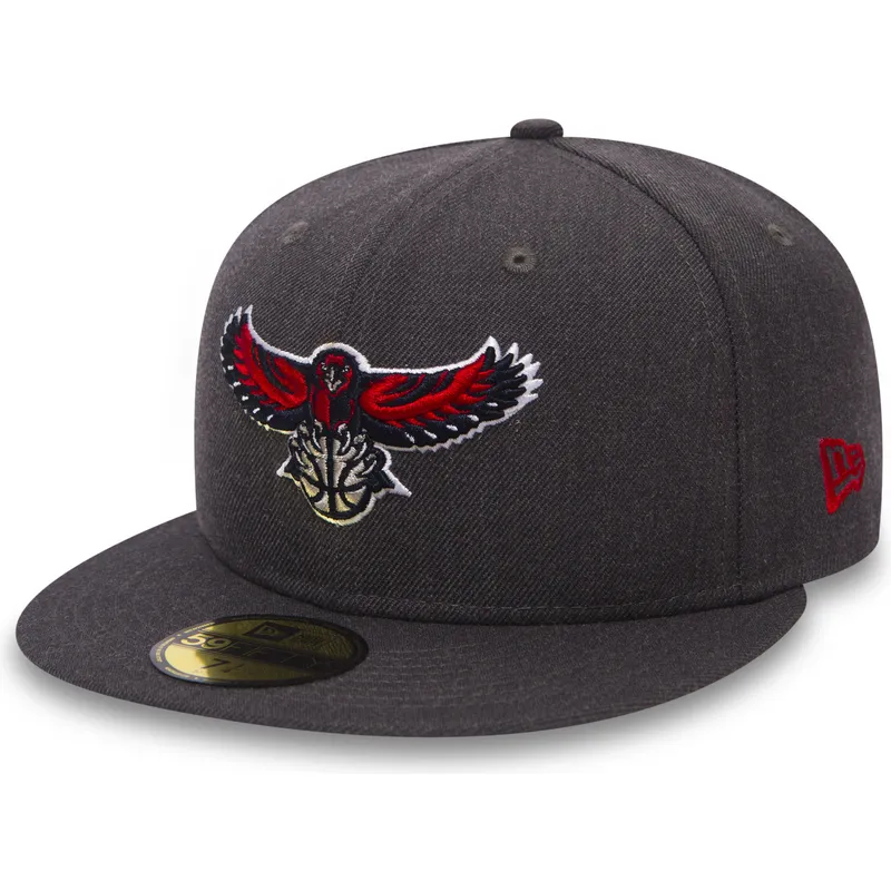 petten-plat-zwart-fitted-59fifty-heather-van-atlanta-hawks-nba-van-new-era