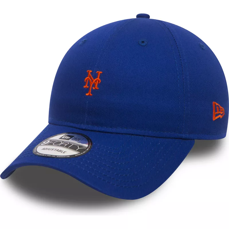 new-era-curved-brim-9forty-team-mini-logo-new-york-mets-mlb-blue-adjustable-cap