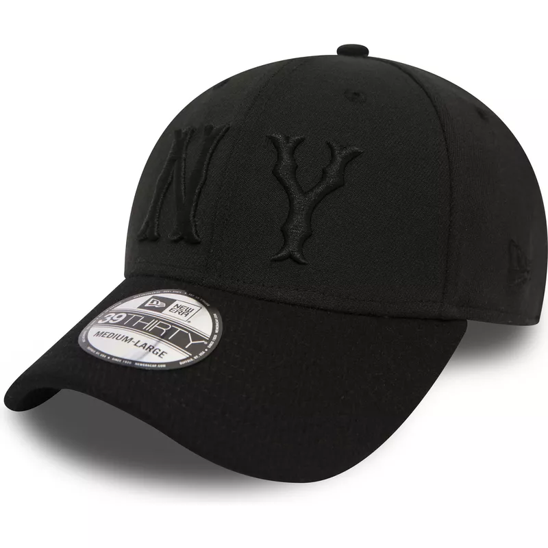 New Era Curved Brim Black Logo 39THIRTY Club Coop New York Highlanders MLB  Black Fitted Cap