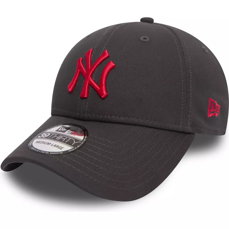 new-era-curved-brim-red-logo-39thirty-essential-league-new-york-yankees-mlb-stone-fitted-cap