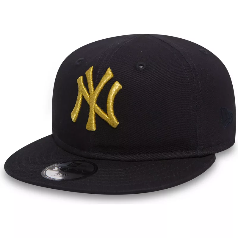 Gorra plana negra snapback para niño 9FIFTY Cotton Block de New York Yankees  MLB de New Era