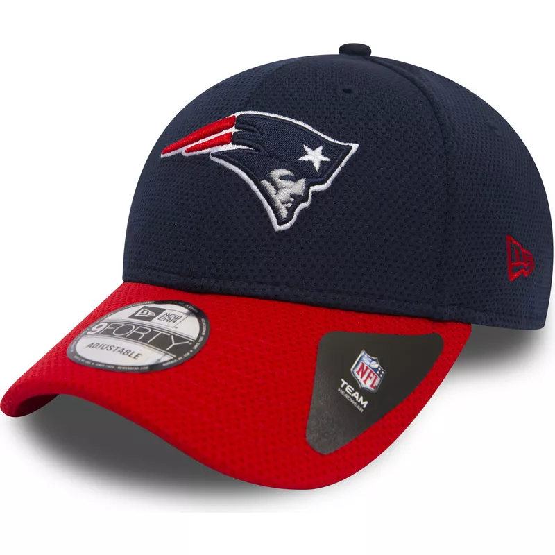 new-era-curved-brim-9forty-team-mesh-new-england-patriots-nfl-navy-blue-adjustable-cap-with-red-visor