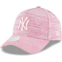 new-era-curved-brim-pink-logo-9forty-a-frame-engineered-fit-new-york-yankees-mlb-pink-adjustable-cap