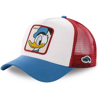 Gorra trucker blanca, roja y azul Pato Donald DUC2 Disney de Capslab